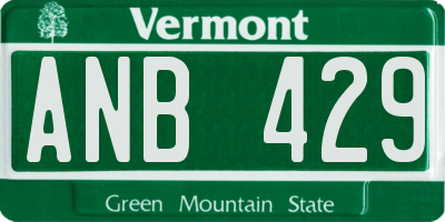 VT license plate ANB429