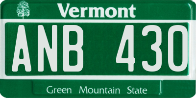 VT license plate ANB430