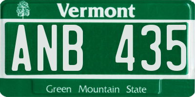 VT license plate ANB435