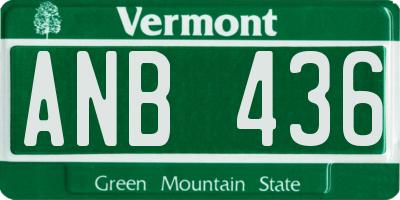 VT license plate ANB436
