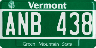 VT license plate ANB438