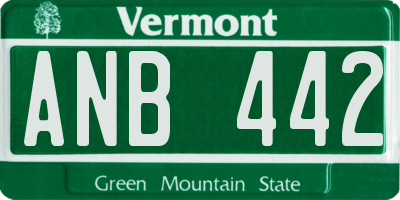 VT license plate ANB442