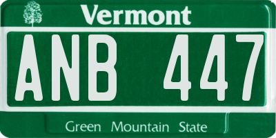 VT license plate ANB447