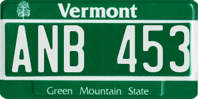VT license plate ANB453