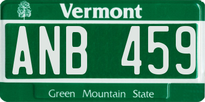 VT license plate ANB459