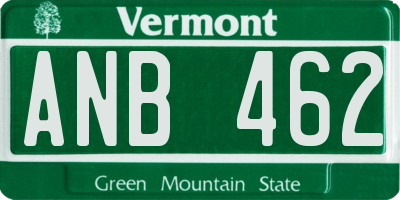 VT license plate ANB462
