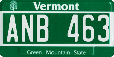 VT license plate ANB463