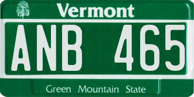 VT license plate ANB465