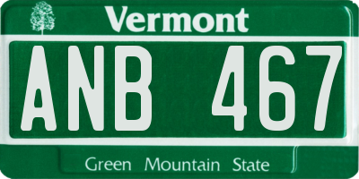VT license plate ANB467