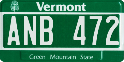 VT license plate ANB472