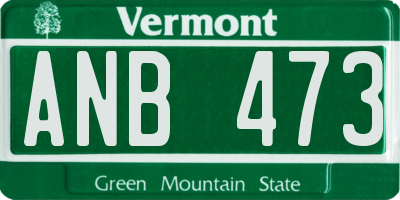 VT license plate ANB473
