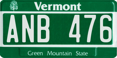 VT license plate ANB476