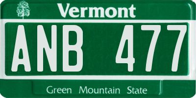 VT license plate ANB477