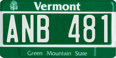 VT license plate ANB481