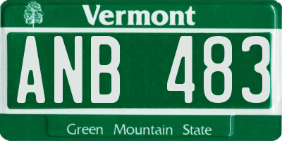 VT license plate ANB483