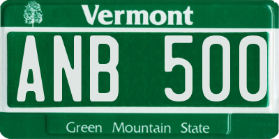 VT license plate ANB500
