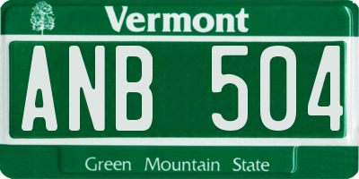 VT license plate ANB504