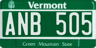 VT license plate ANB505