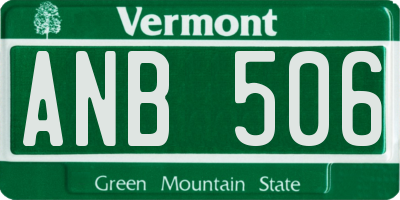 VT license plate ANB506