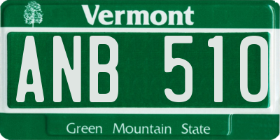 VT license plate ANB510