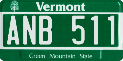 VT license plate ANB511