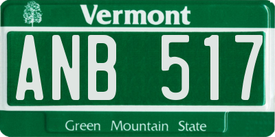 VT license plate ANB517