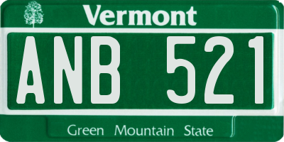 VT license plate ANB521