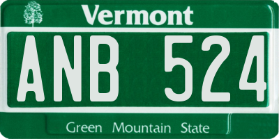 VT license plate ANB524