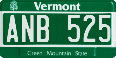 VT license plate ANB525