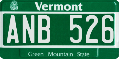 VT license plate ANB526