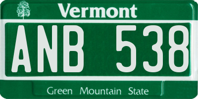 VT license plate ANB538