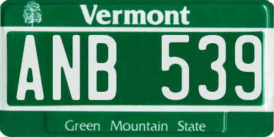 VT license plate ANB539
