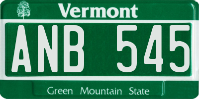 VT license plate ANB545
