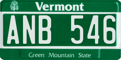 VT license plate ANB546