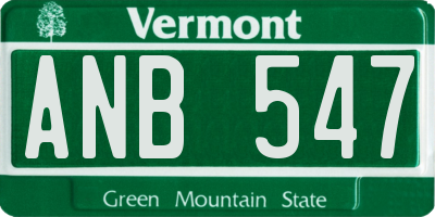 VT license plate ANB547