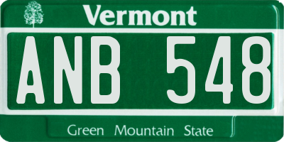 VT license plate ANB548