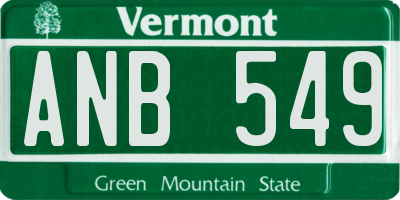 VT license plate ANB549