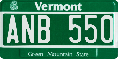 VT license plate ANB550