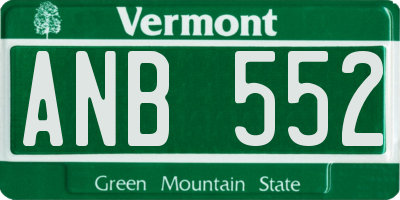VT license plate ANB552