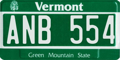 VT license plate ANB554