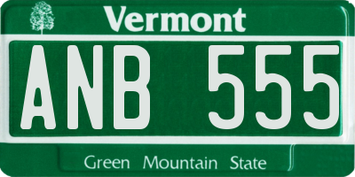 VT license plate ANB555
