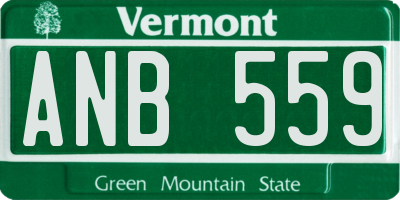 VT license plate ANB559