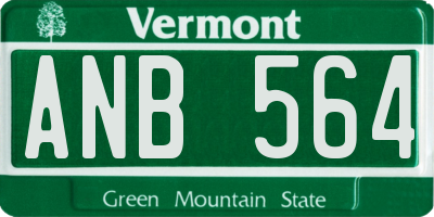 VT license plate ANB564