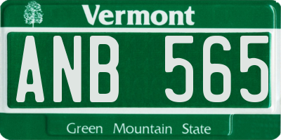 VT license plate ANB565
