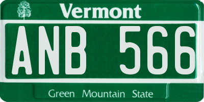 VT license plate ANB566