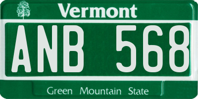 VT license plate ANB568