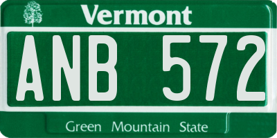 VT license plate ANB572