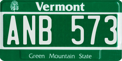VT license plate ANB573