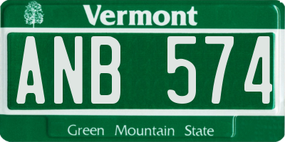 VT license plate ANB574