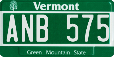 VT license plate ANB575